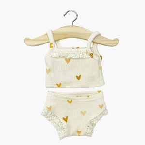 Dessous fille en bord côte Petits coeurs et sa dentelle